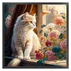 Cats And Flowers On Windowsill- 18CT Stamped Cross Stitch 30*30cm/11.81*11.81in