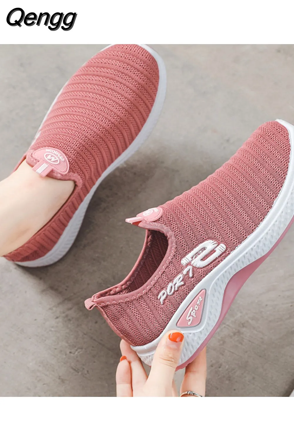 Qengg Women's New Platform Sneakers Black Breathable Mesh Fashion Casual Women's Shoes Zapatillas Mujer Womens Shoes