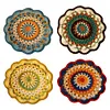 Crochet Colorful Mandala Coaster Handmade DIY Material Package with Crochet Hook