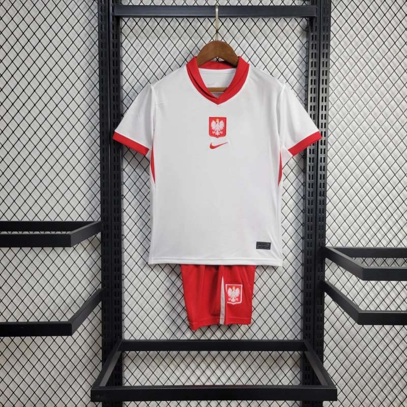 2024 KIDS Poland Home Football Jersey 1:1 Quality Thai Quality