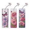 DIY 3Pcs Flowers-Diamond Painting Bookmark