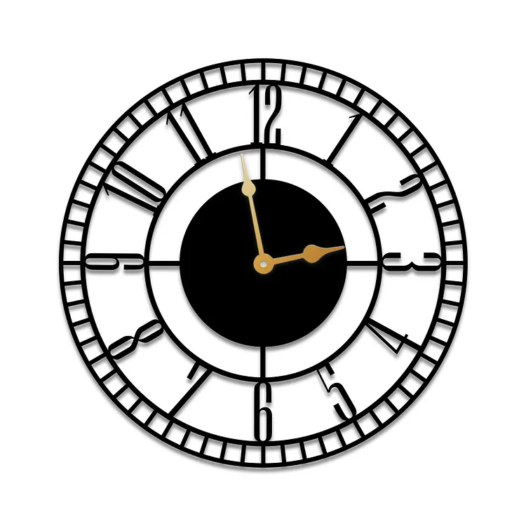 Minimalist Metal Wall Clock With Roman Numeral