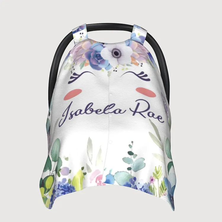 Personalized Baby Wreath Unicorn Car Seat Canopy for Comfort & Unique| C68