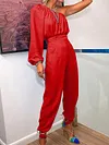 Solid Color One-Shoulder Suits