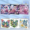 (US Local)6Pcs Owl Butterfly Diamond Painting Greeting Card for Holiday Party Favors