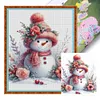 (Multi Style)Snowman With Wool Hat-Full Embroidery 3 strands 11CT Stamped Cross Stitch-40*50CM