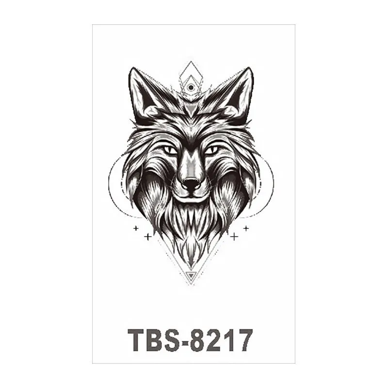 Waterproof Temporary Tattoo Stickers Wolf Fox Tattoo Chest Stickers Leg Arm Tatoo Man Woman Fake Tattoo Art Fashion Body Jewelry
