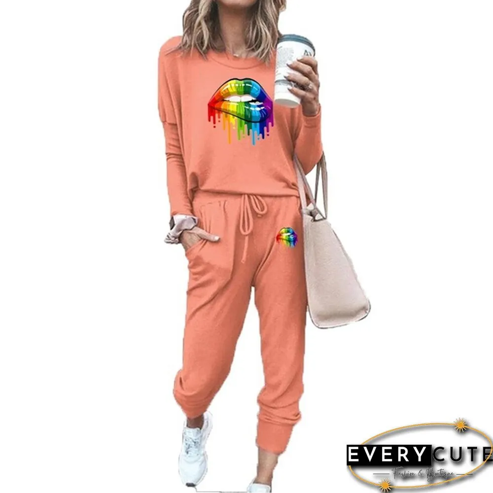 Women Fashion Two Piece Outfit Sport Sets Womens Sportswear Jogging Suits S-2Xl