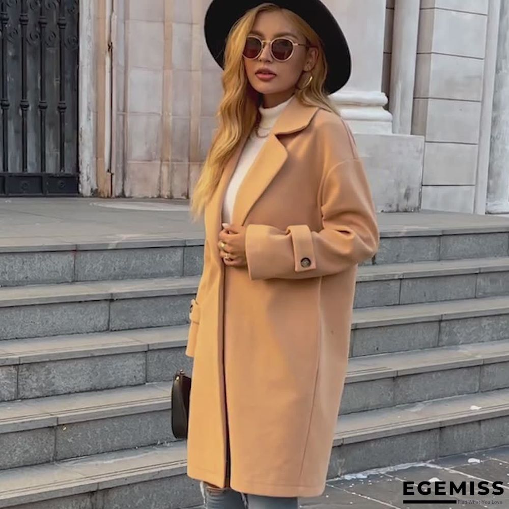 Casual Solid Color Lapel Long Sleeve Coat | EGEMISS