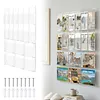 [US Local Warehouse] 18 Slot Acrylic Brochure Pamphlet Holder Wall Mount 6 Magazine 12 Pamphlet Pockets Wall Pocket Organizer 10/5inches Trifold Brochure Holder for Flyer Literature Menu Advertise