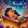 Sleeping Princess Moana - 18CT Stamped Cross Stitch - 30*30cm - Disney
