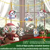 (US Local)6pcs Xmas Owl  DIY Diamond Painting Art Pendant Wall Door Decoration