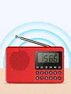 FM AM SW Stereo Radio Speaker 2 Antenna 2.1 Channel Full Band MP3 Player (Red)