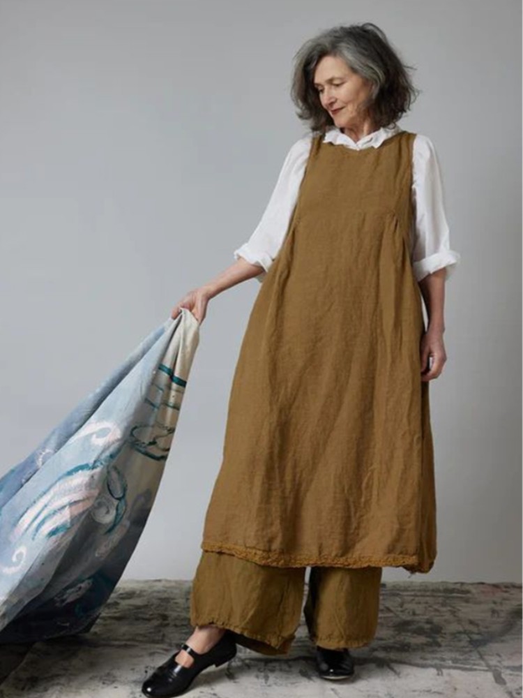 Vintage Linen Maxi Dress