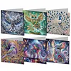 (US Local)6pcs Diamond Painting Greeting Cards DIY Diamond Art Cards Arts Crafts (Animal)