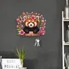 (US Local)Wooden Special Shape Raccoon 2 Hooks Diamond Painting Hook Rail for Wall Cabinet