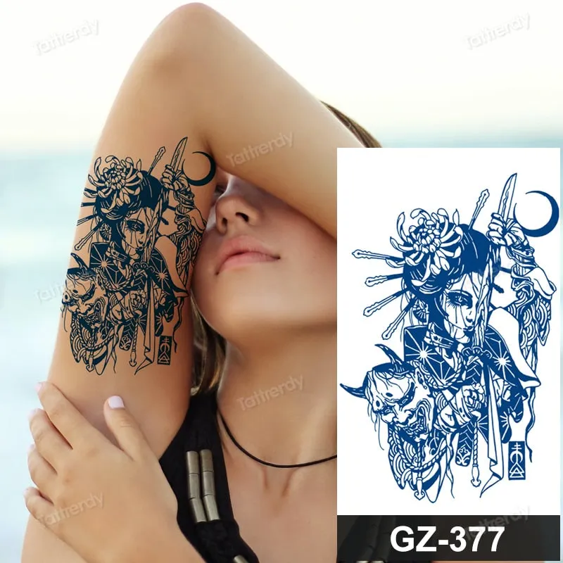 juice long lasting tatto sticker wings angel moon sun compass dragon fake tattoo waterproof transfer tatouage temporaire femme