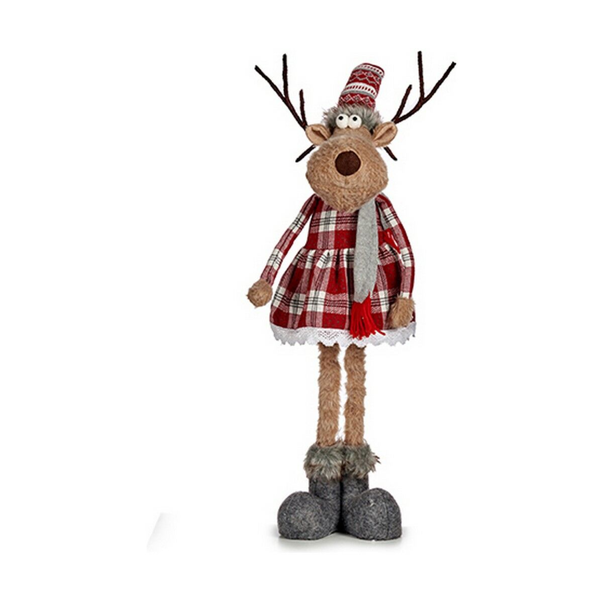 Decorative Figure Krist+ Red Grey Deer Scarf 17 x 78 x 24 cm