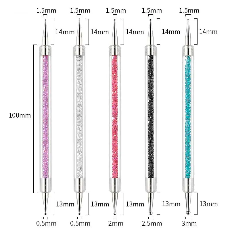 3/5/7/10PCS Multi-Styles Nail Wood Sticks Nail Dotting Pen Nail Brush Kits Nail Art Rhinestones Gems Picking Pen Nail Art Tools-Nail Inspo