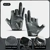 Fishing Gloves for Men 3 Fingers Cut Gloves Angling Cycling Sports Gloves(Black)