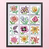 Year Round Flowers-14CT Stamped Cross Stitch 45*56cm/17.72*22.05in(Brand)