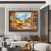 Autumn Window View-14CT Stamped Cross Stitch Egyptian Cotton 95*75cm/37.4*29.53in(Big Size)