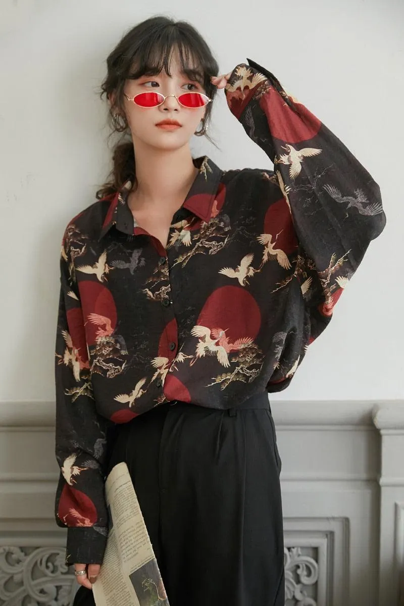 Brownm Pattern Long Sleeve Shirt