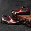 Fashion Mens Leather Chelsea Ankle Boots 
