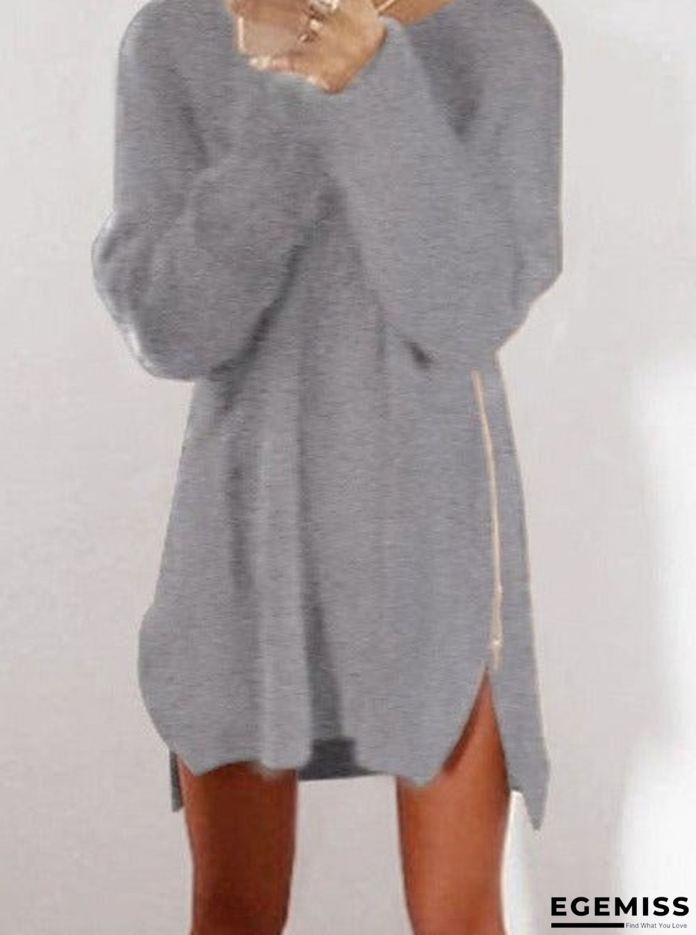 Casual Loose Zip Sweater Dress | EGEMISS