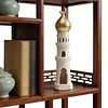 Ramadan Resin Statue Ornament Hollowed Handcrafted Resin Mosque Models Islamic Castle Tabletop Statue for Eid Home Office Decor