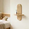 1/2Pcs Boho Shelves Wall Decor Mid Century Modern Decorative Floating Shelves 11.81 Inch with Ledge for Home Living Room