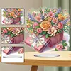 (US Local)DIY Flower Special Shaped Diamond Painting Desktop Ornaments Kit 