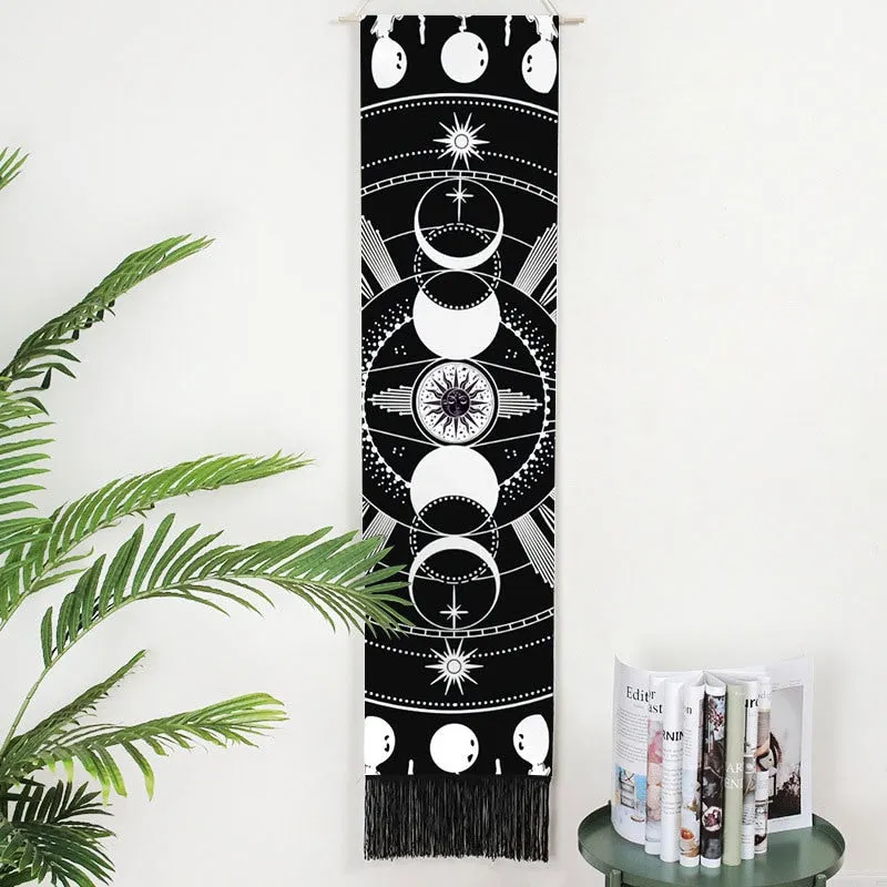 Seven Chakra Decorative Wall Hanging Tapestry Bohemia Tarot Phase Tassel Tapestry Boho Art Tapestries For Bedroom  Office Decor