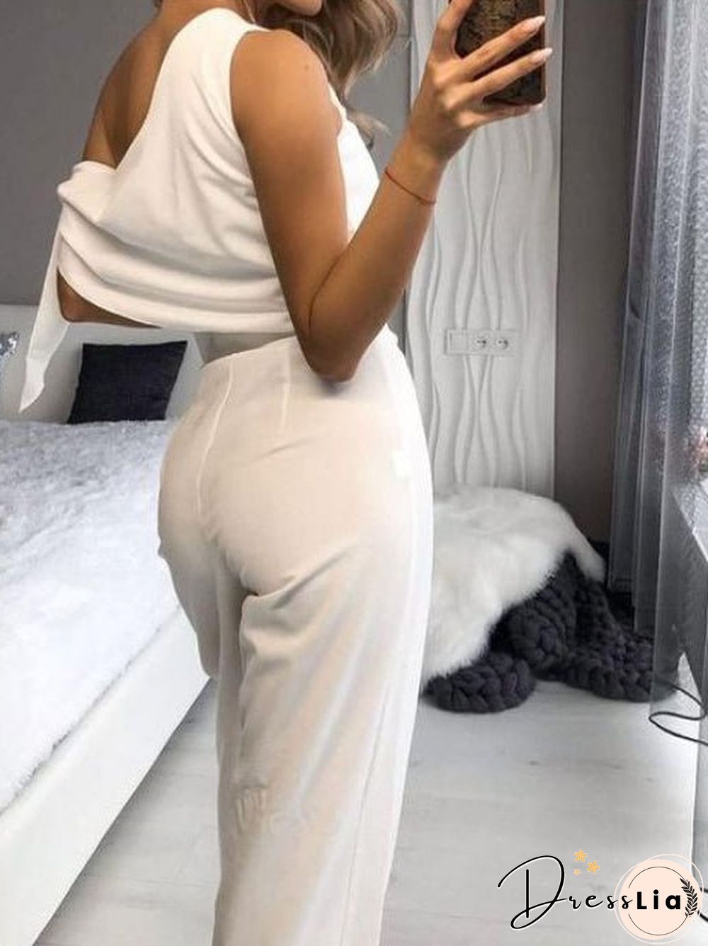 Women'S Jumpsuits Loose Off-Shoulder Sleeveless Jumpsuit