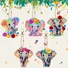 6Pcs Diamond Art Keyring Set Double Sided Cartoon Special Shaped (Elephant)