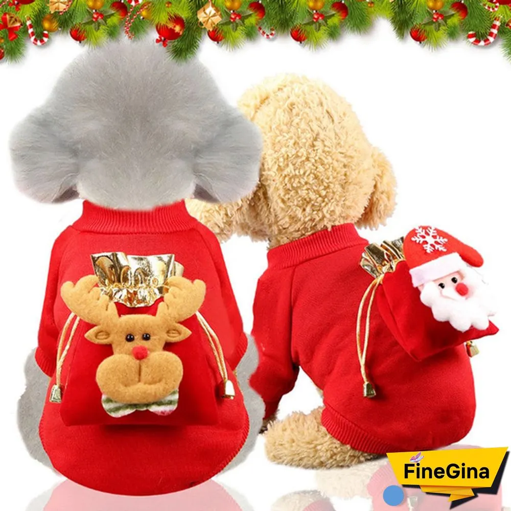 Cat and dog clothes Christmas dog clothes Christmas party coat Santa Claus Christmas tree costume Pet clothing winter