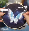 3D DIY Bead Embroidery Butterfly Home Decor Gift Tabletop Display Frame Kit(Include Embroidery Hoop)