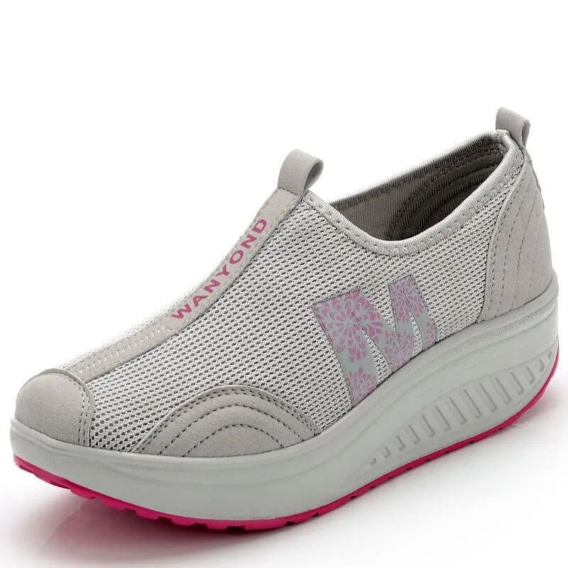MWY Women Chunky Sneakers Casual Vulcanize Shoes Breathable Mesh Wedge Shoes Platform Trainers Women Zapatillas De Mujer