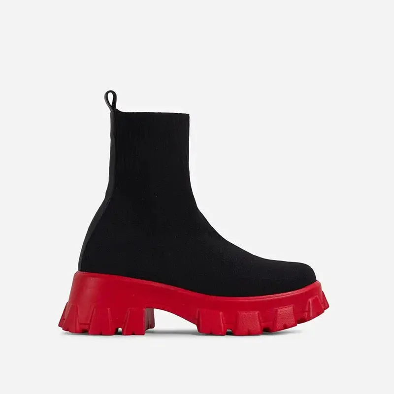 Shoes Woman Boots Sock Boots Women's Thick-soled Short Tube Breathable Plus Size 43 Martin Boots Platform Booties Heels