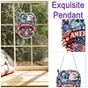 Thank You America DIY Acrylic Diamond Painting Hanging Kit Special Shape Crystal Rhinestone Art Pendants Single Side Drill for Adults Gift Home Wall Or Window Decor