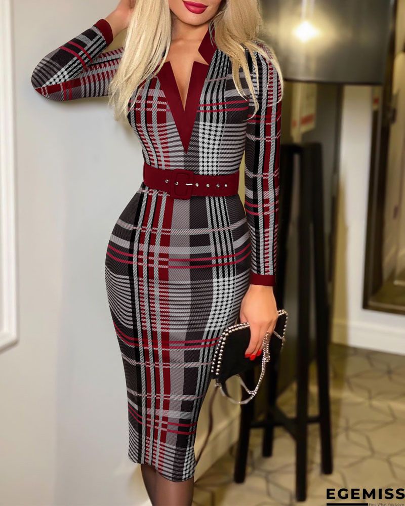 Black Casual Print Patchwork Oblique Collar Long Sleeve Dresses | EGEMISS
