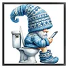 Goblin Goes To The Toilet-Full Embroidery 2 Strands 18CT Stamped Cross Stitch-25*25CM