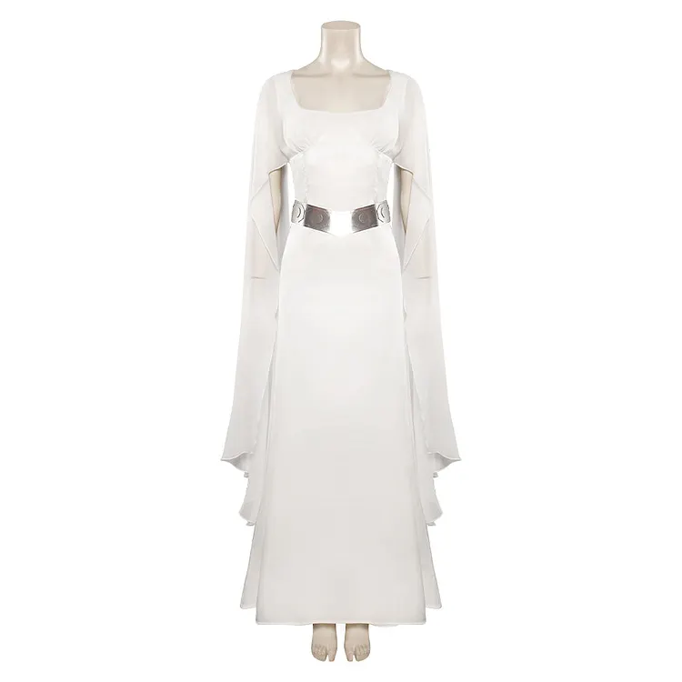 A New Hope Princess Leia White Dress Outfits Cosplay Costume Halloween Carnival Suit