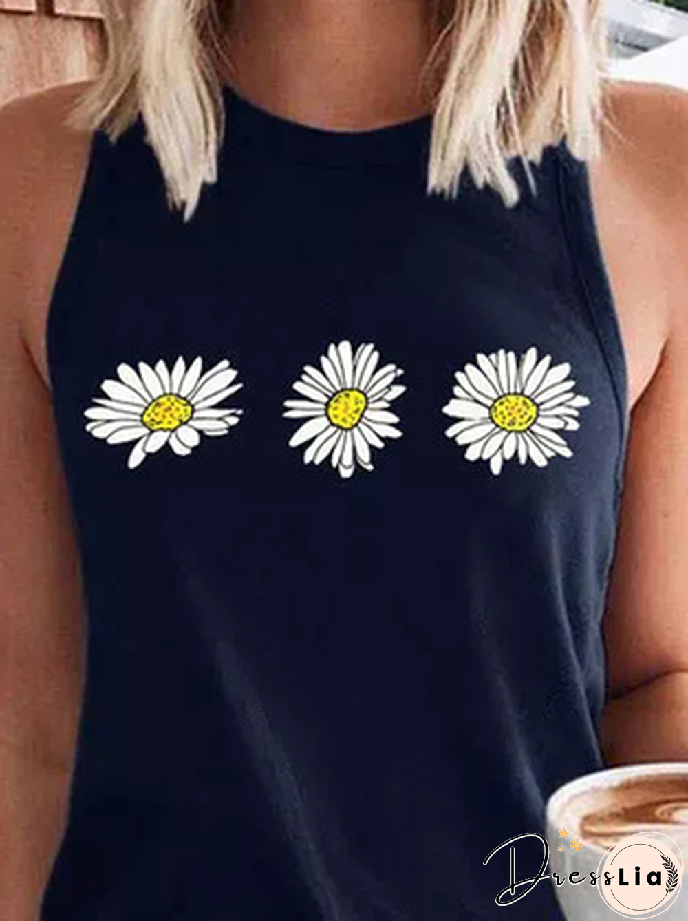 Casual Floral Knit Tank