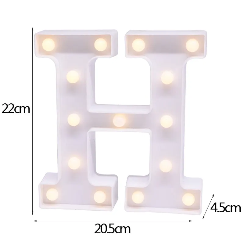 DIY LED Letter Night Light Creative 26 English Alphabet Number Battery Lamp Romantic Wedding Party Decoration