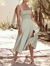 Elasticity Empire Condole Belt Midi Dress