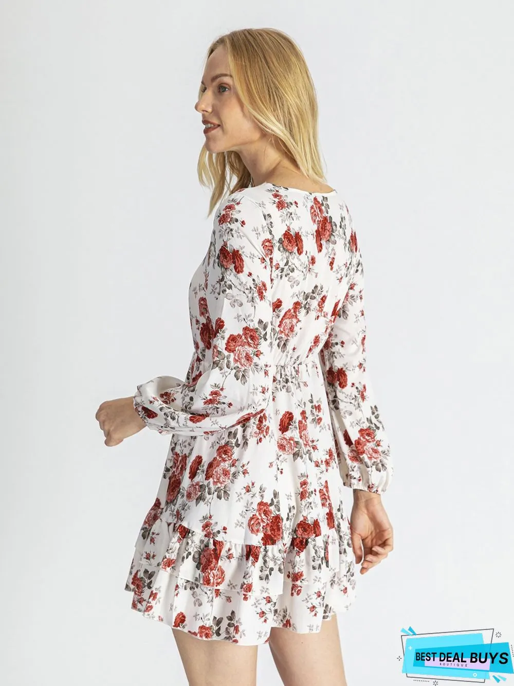 Casual V Neck Weaving Dress