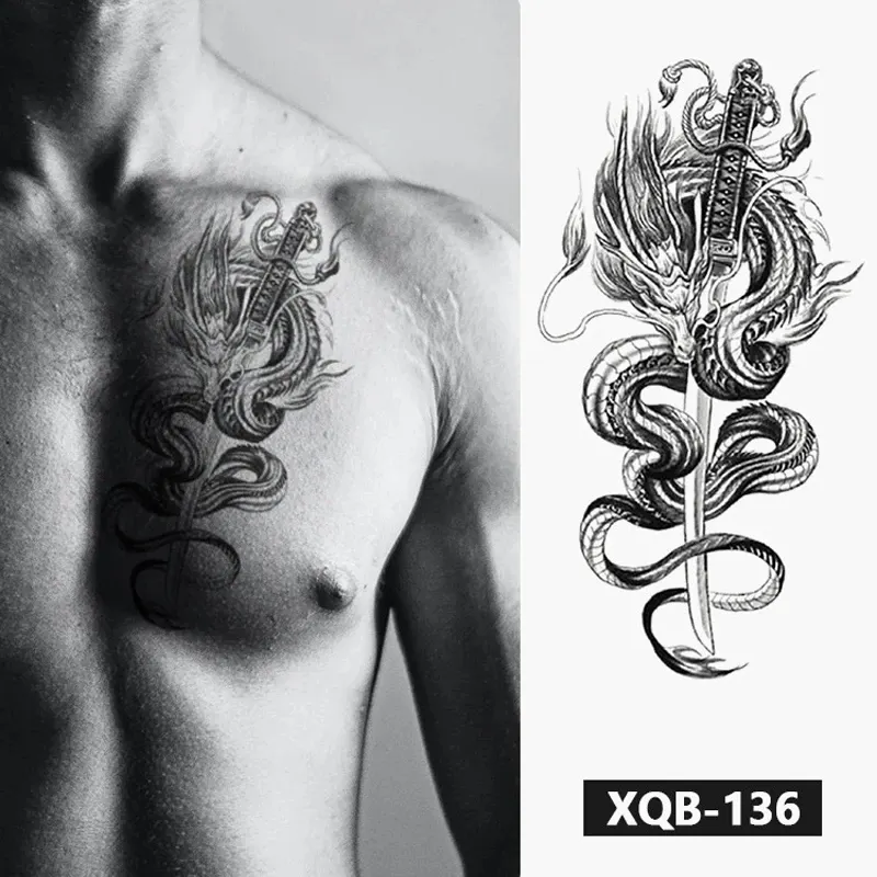 Sdrawing Forest Animal Temporary Tattoos for Men Wolf Tattoo Stickers Tiger Skull Skeleton Fake Tattoo for Women Arm Sleave