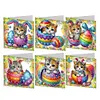 6Pcs Easter Cats - 5D DIY Craft Greeting Card