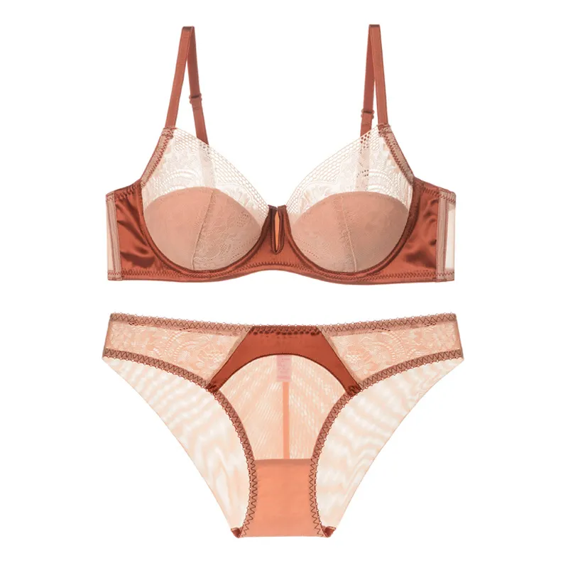 Churchf French Girl Thin Cup Pure Lingerie Gathered Sexy Lace Bra Set Small Bra Dedicated Half Cup Bra Bra Bra Bra